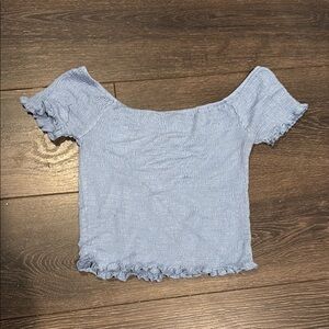 Women's Blue Off-Shoulder Top